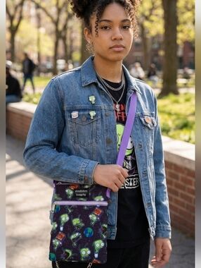 Loungefly Invader Zim GIR Toss Passport Crossbody Bag